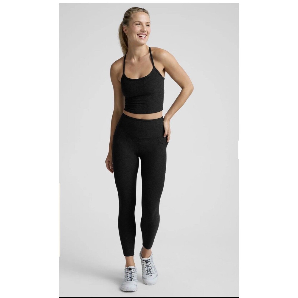 Beyond Yoga Spacedye Out Of Pocket High Waisted Midi Legging Large Charcoal